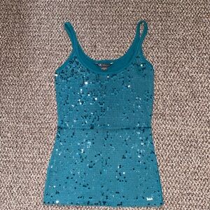 Armani Exchange Teal Sequin Camisole